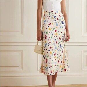 Reformation Bea Paint Splatter Midi Skirt